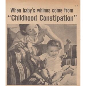 1946 Fletcher Castoria Vintage Print Ad Infant Medicine Mid Century Health